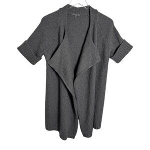 Vince Women’s size Medium Gray Wool Blend Short Sleeve open Cardigan Sweater